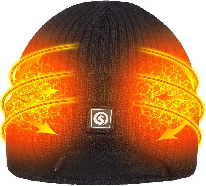 Sun Will Battery Heated Beanie Hat,Electric Rechargeable Warm Winter Heated Fleece Cap | Amazon (US)