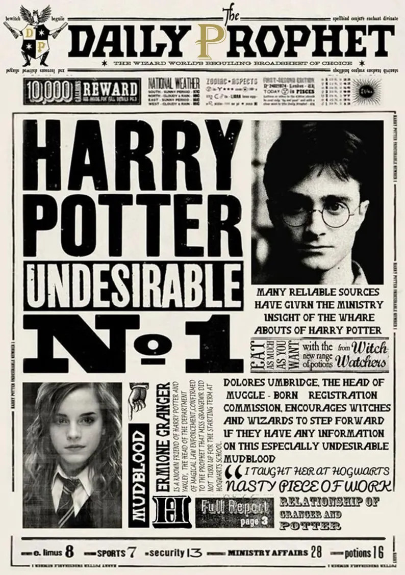 Daily Prophet Harry Potter - Etsy | Etsy (US)