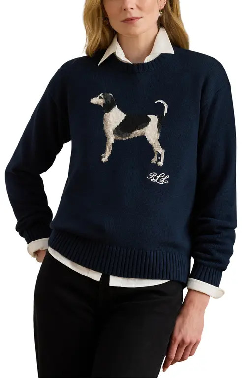Intarsia Beagle Cotton Sweater | Nordstrom