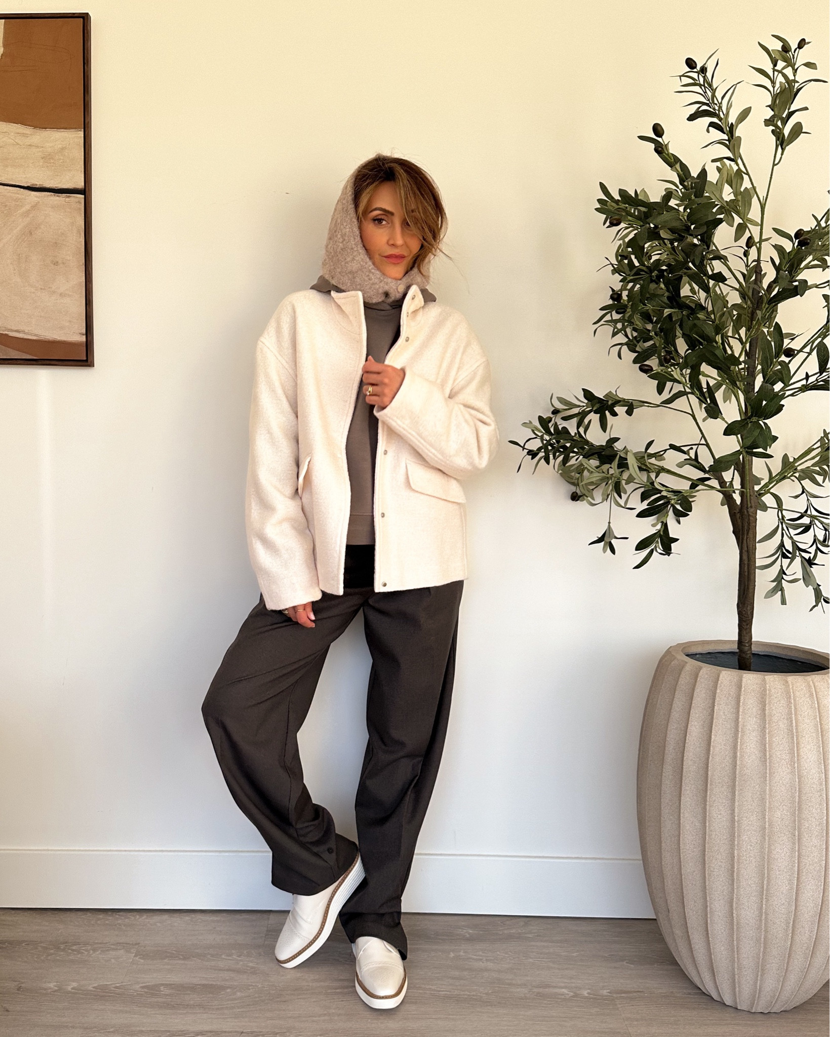 Love these trousers, they had a strap on the hem to make them a bit more cinched and give them a polish look. Layering a hoodie (small) and bomber jacket (xs) 

#LTKShoeCrush #LTKFindsUnder100 #LTKStyleTip