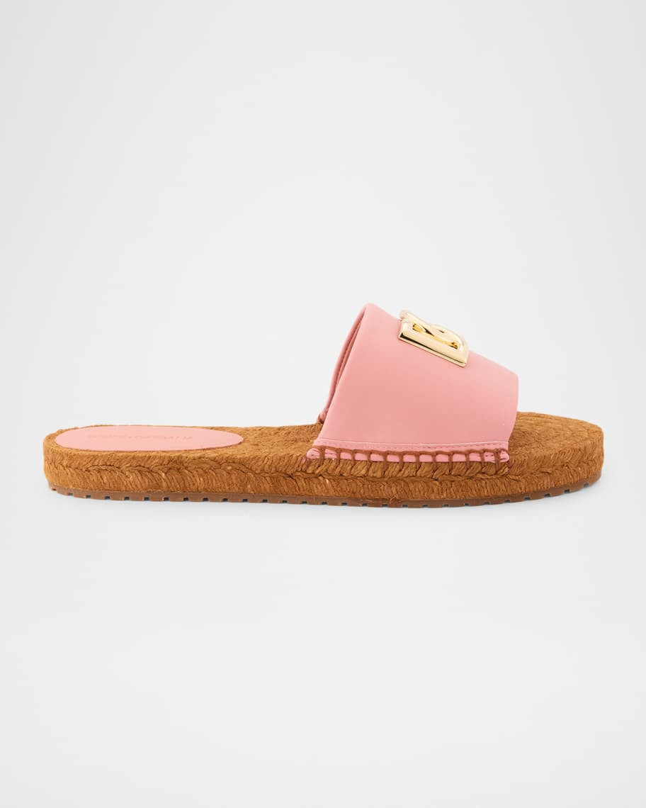 Dolce&Gabbana DG Medallion Napa Espadrille Sandals | Neiman Marcus