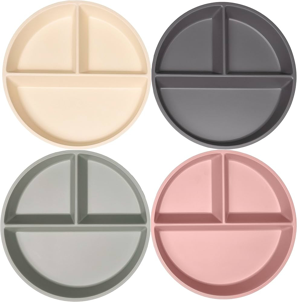 WeeSprout Divided Bamboo Plates for Kids, Kids Plates Made With Food Grade Natural Bamboo, Divide... | Amazon (US)