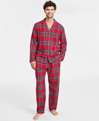 Matching Men's Brinkley Cotton Plaid Pajamas Set, Created for Macy's | Macy's