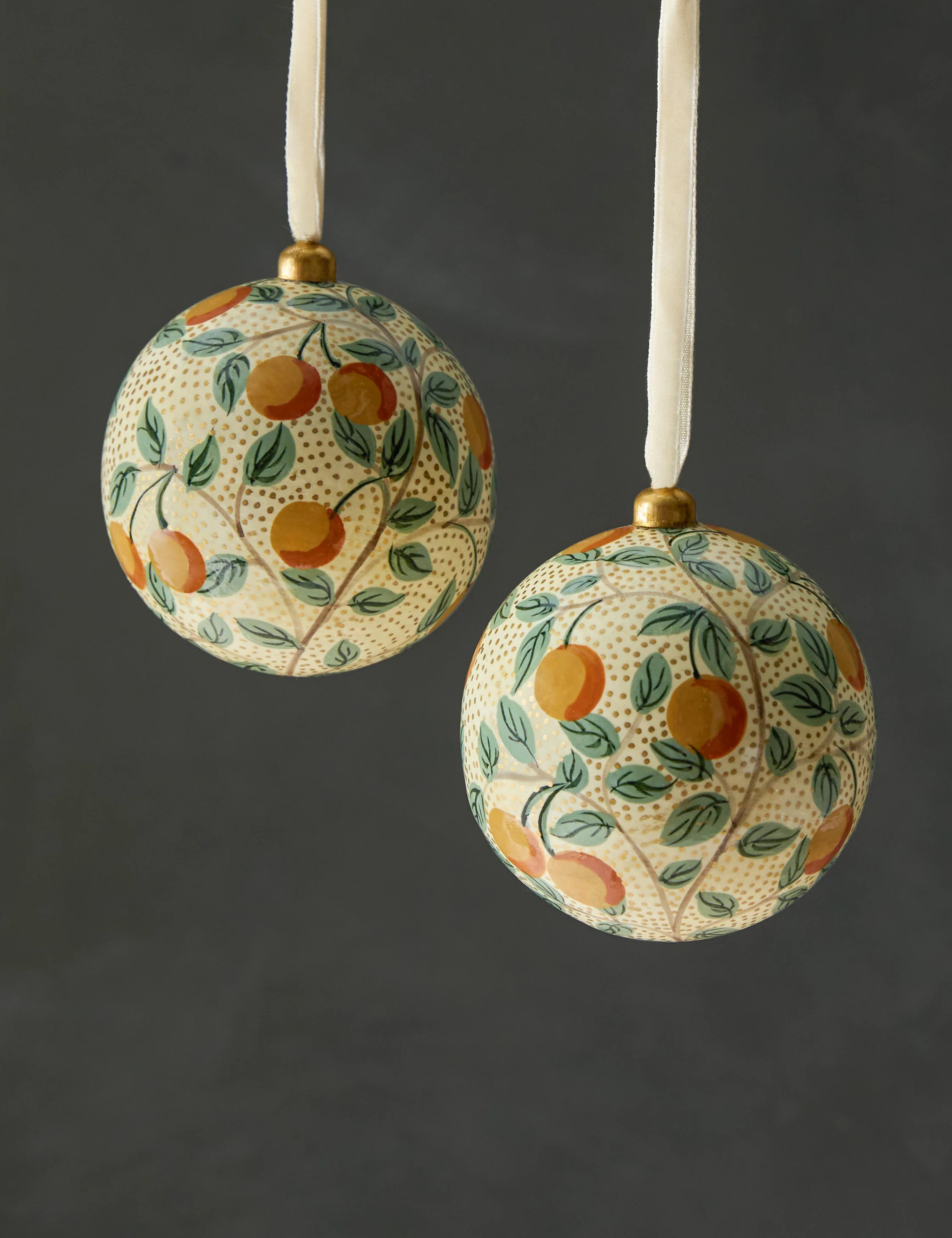 Joelle Handpainted Ornaments (Set of 2) | Lulu and Georgia 