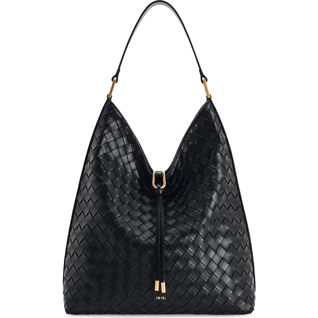 JW PEI Aria Woven Faux Leather Shoulder Bag in Black at Nordstrom | Nordstrom