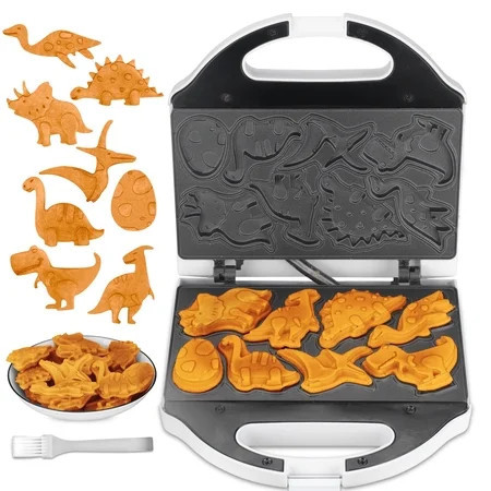 Mailand Dinosaur Mini Waffle Maker for Kids, 8-Shaped Dino Waffle Maker, Electric Non-Stick Waffle Iron, White | Walmart (US)