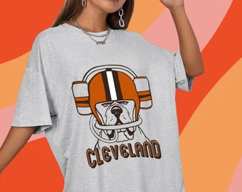 Beer Helmet Doggo Tee - Vintage Style Cleveland Browns T-Shirt- Retro Unisex Apparel | Etsy (US)