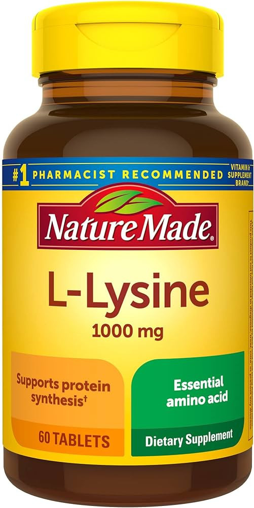Nature Made L-Lysine 1000 mg, Dietary Supplement, 60 Tablets, 60 Day Supply | Amazon (US)