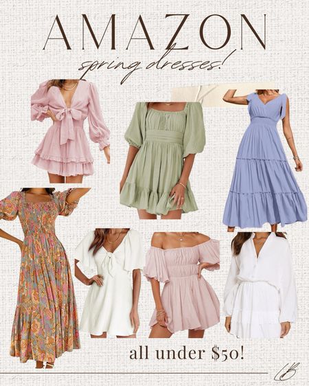 Spring dresses from Amazon! These are so cute & under $50! 
#founditonamazon 

#LTKSeasonal #LTKstyletip #LTKfindsunder50