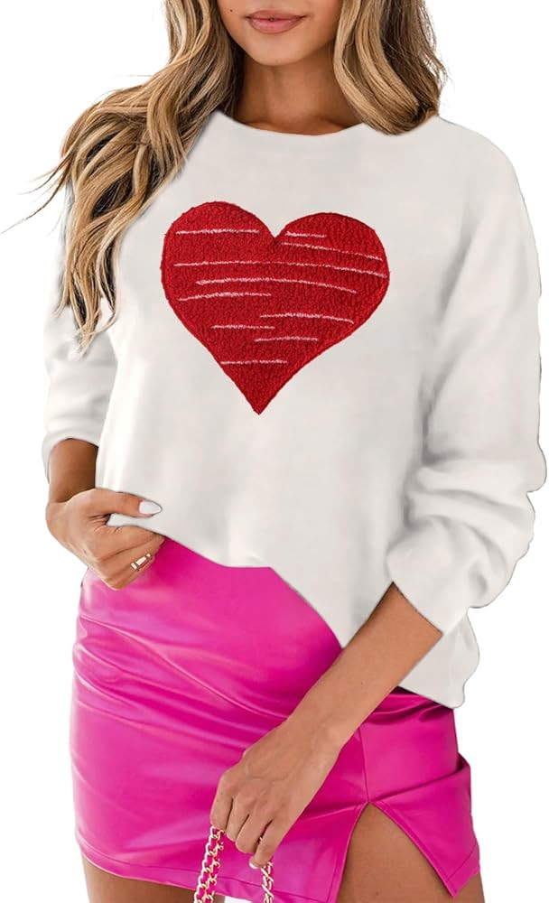 LEMAFER Women 2024 Merry Christmas Round Neck Sequin Letters Sweater Casual Solid Slogan Long Sle... | Amazon (US)