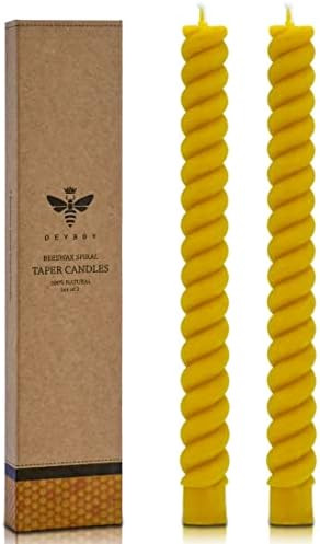 DEYBBY Natural Viral Beeswax Candles, Dripless and Smokless 10 inch Twisted Pure Beeswax Candles ... | Amazon (US)