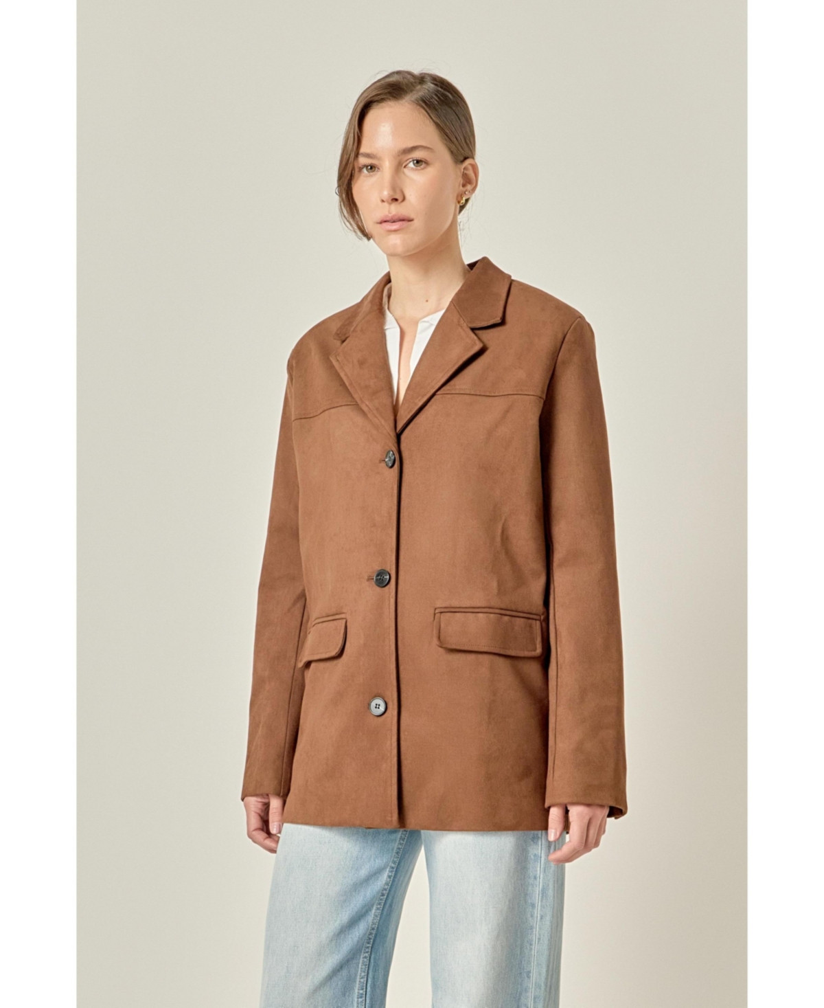 English Factory Women's Suede Jacket - Brown | Macy's