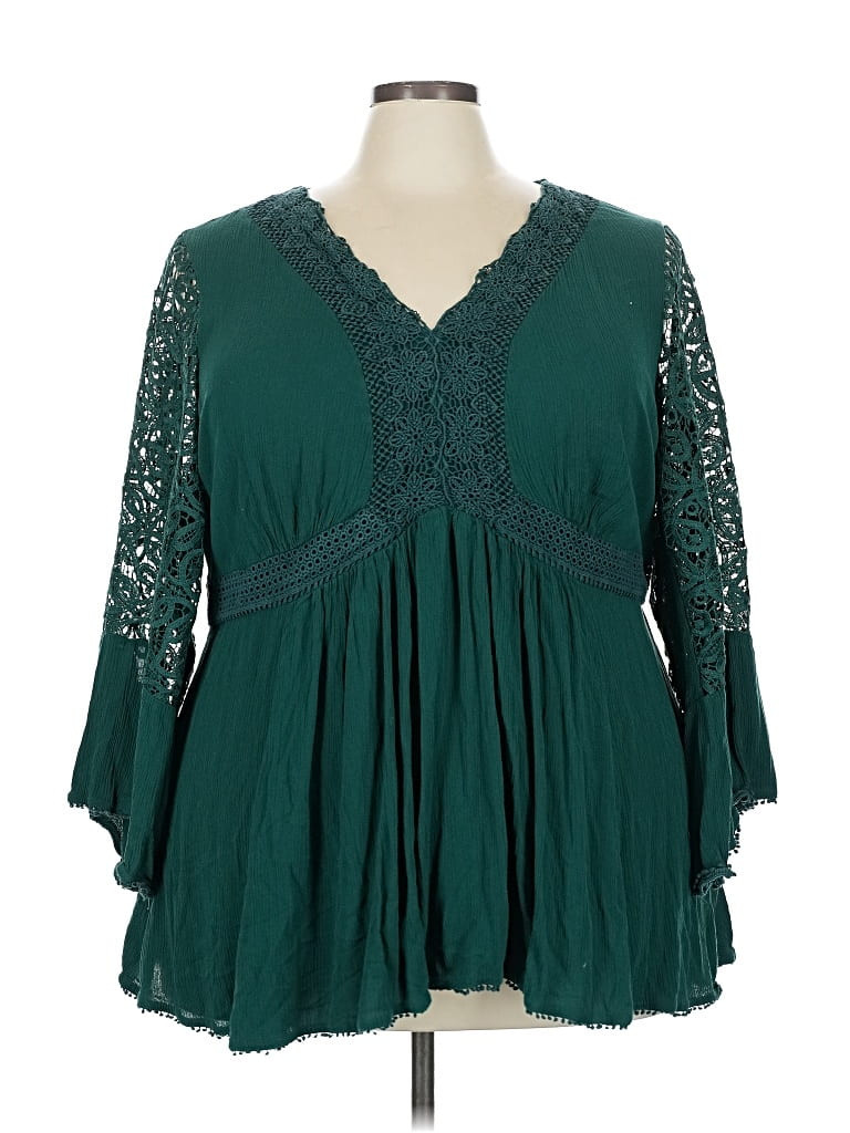 Torrid 100% Rayon Teal 3/4 Sleeve Blouse Size 4X Plus (4) - 56% off | ThredUp (US)