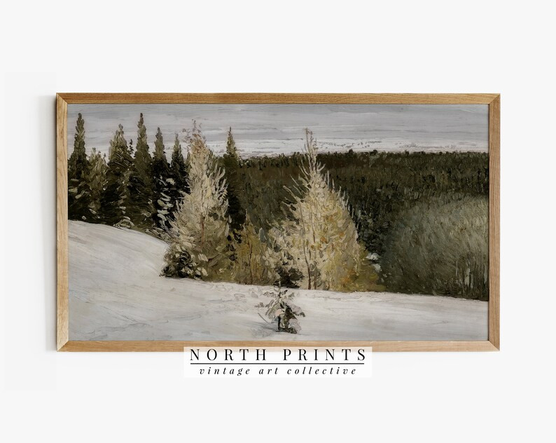 Samsung FRAME TV Art Winter Forest Painting Vintage Country Landscape DIGITAL Download TV259 - Et... | Etsy (US)