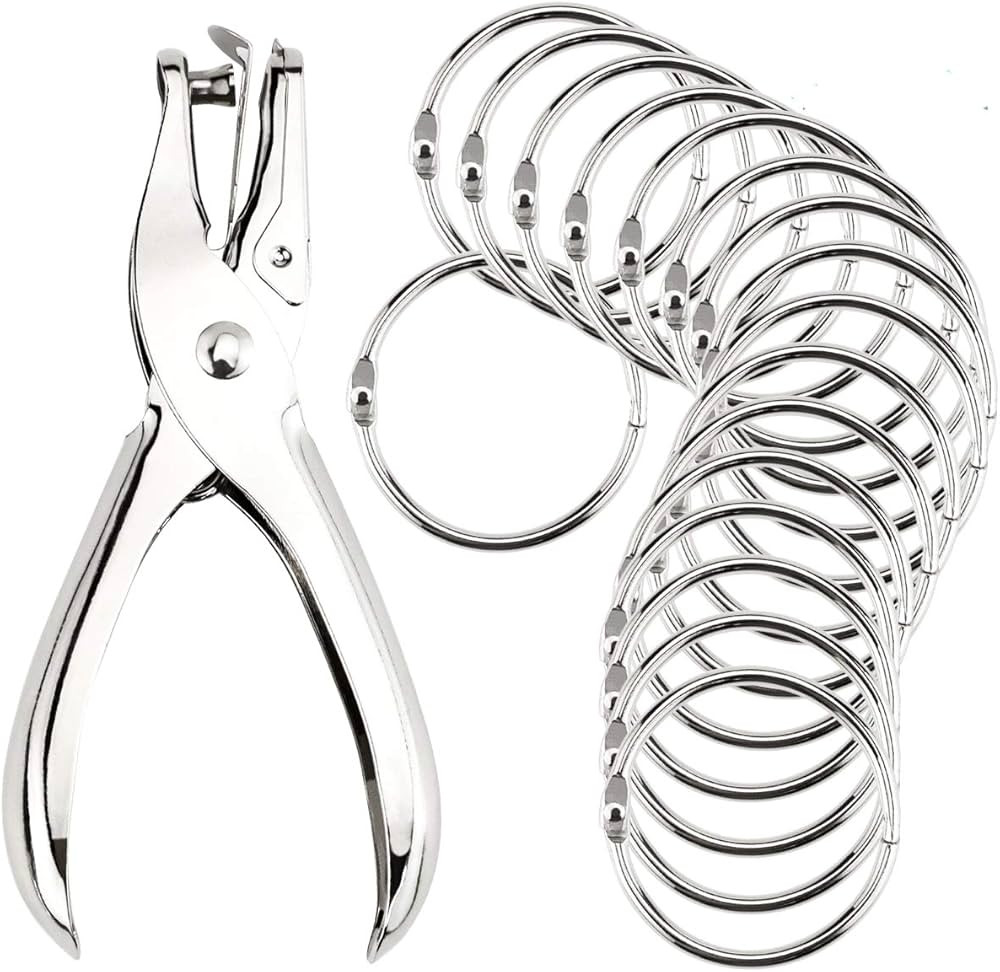 Neworkg 30 Pcs Book Rings, Loose Leaf Rings(1.5 inch), Nickel Plated Steel Binder Rings with a Metal | Amazon (US)