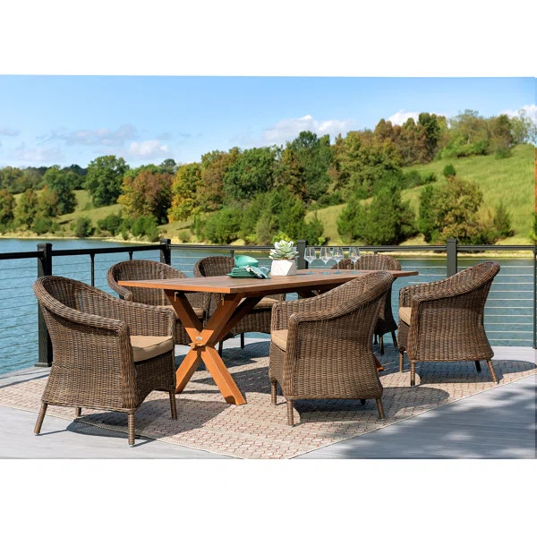 Cumberland Rectangular 6 - Person 39.37'' Long Dining Set with Cushions | Wayfair North America