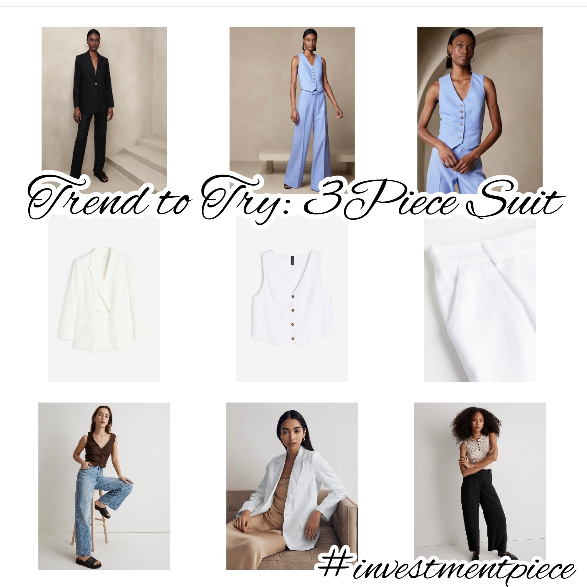 There is nothing chicer than a 3 piece suit. Wear the vest as a top and add heels to make this work staple cocktail ready! I’ve rounded up some of my favorite suits starting under $50 #investmentpiecr 

#LTKworkwear #LTKSeasonal #LTKunder50