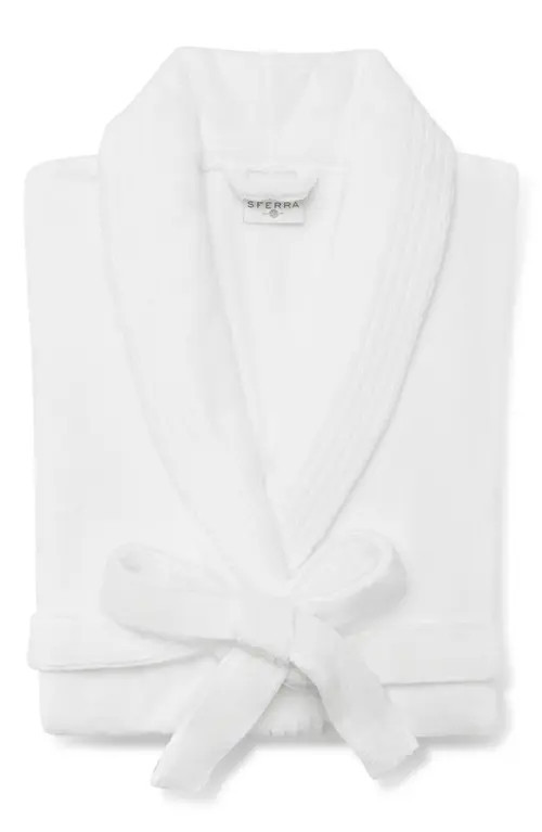 SFERRA Cielo Cotton Terry Robe in White at Nordstrom, Size Large | Nordstrom