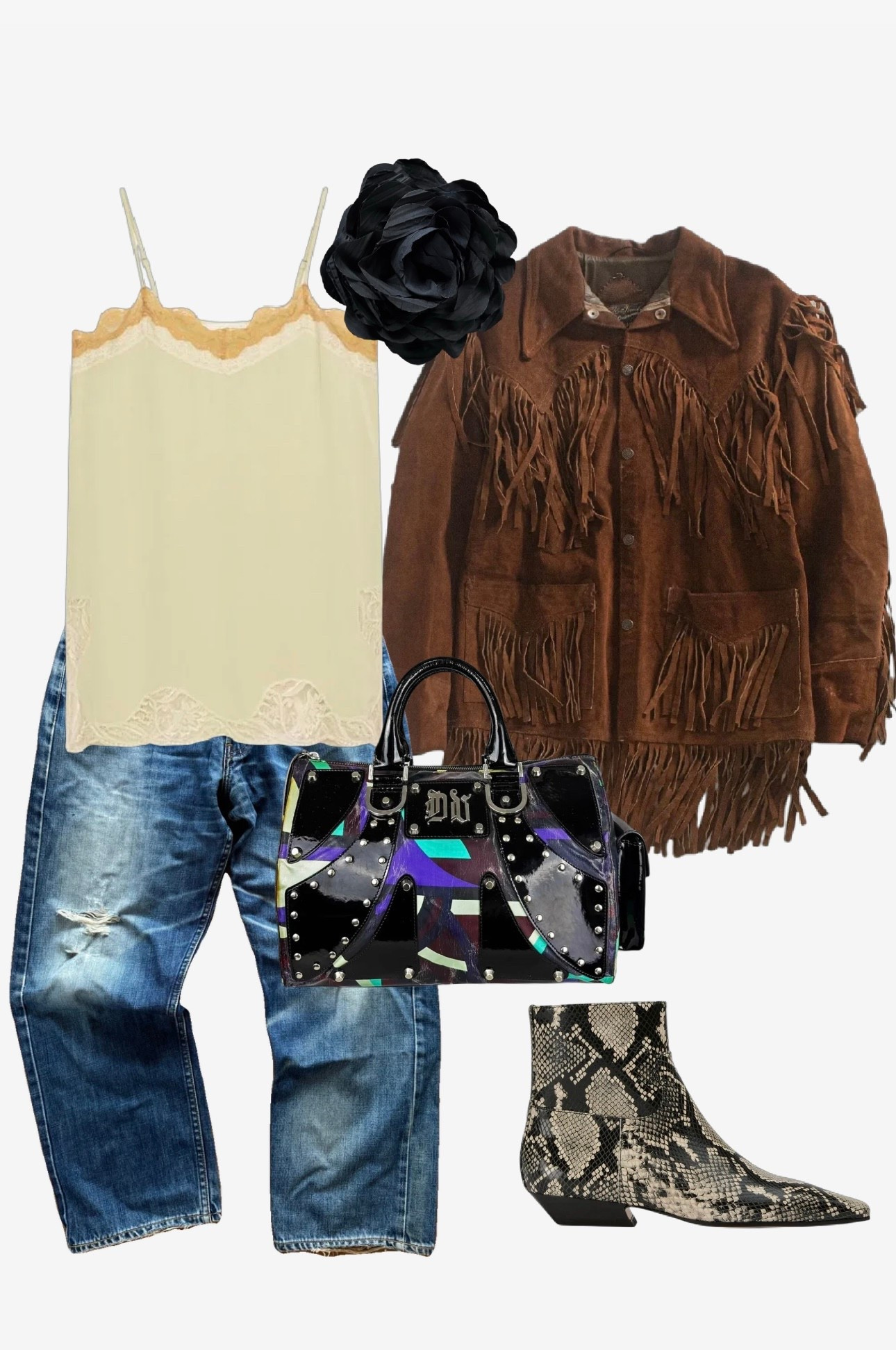 From yesterday because today I have a migraine. 
Jacket, jeans, bag, and brooch are all vintage  

#LTKootd #LTKOver40 #LTKSeasonal