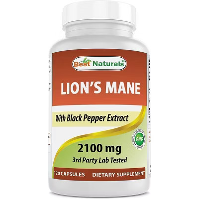 Best Naturals Lions Mane Mushroom Supplement 2100mg - 120 Capsules - Supports Mental Clarity, Focus & Immune Health | Target
