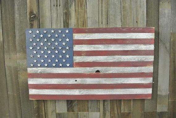 3D Stars, Distressed American Flag, handmade, reclaimed wood, weathered, star spangled banner, US... | Etsy (US)