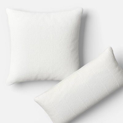 Oversized Woven Cotton Slubby Striped Throw Pillow Ivory - Threshold™ | Target