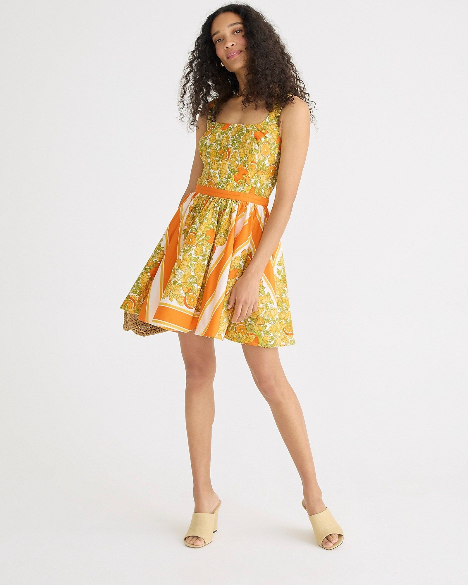 Stefania dress in limone scarf print | J.Crew US