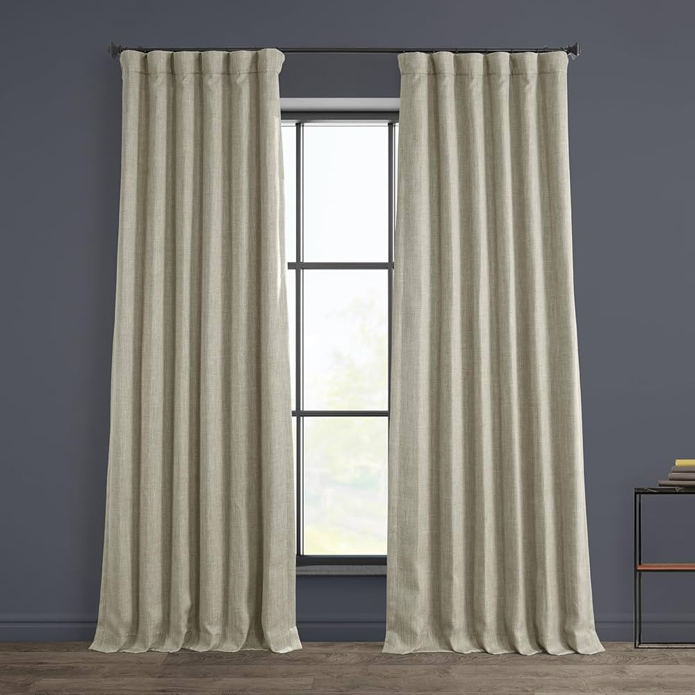 HPD Half Price Drapes Faux Linen Room Darkening Curtains - 108 Inches Long Luxury Linen Curtains ... | Amazon (US)
