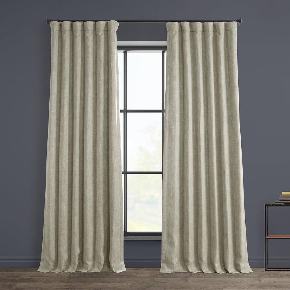 HPD Half Price Drapes Faux Linen Room Darkening Curtains - 108 Inches Long Luxury Linen Curtains ... | Amazon (US)