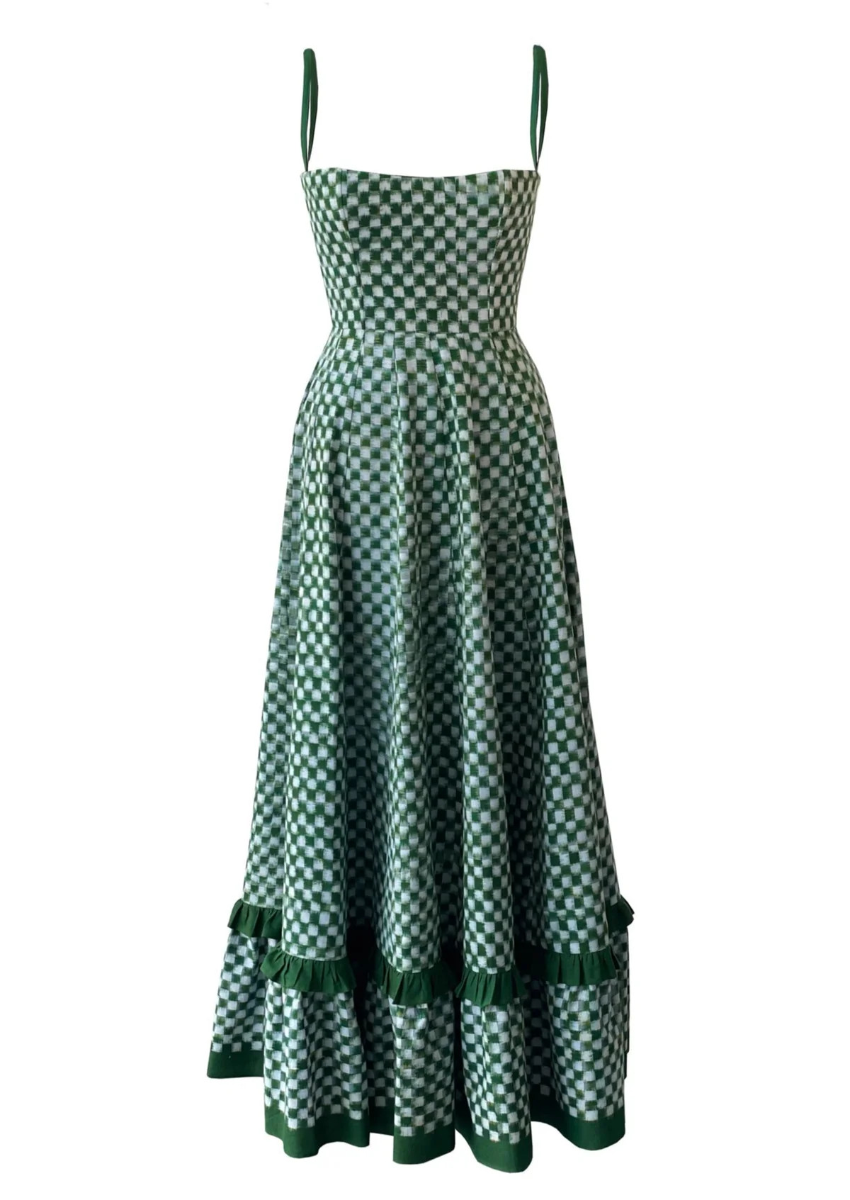 Checkmate Dress in Green | Over The Moon
