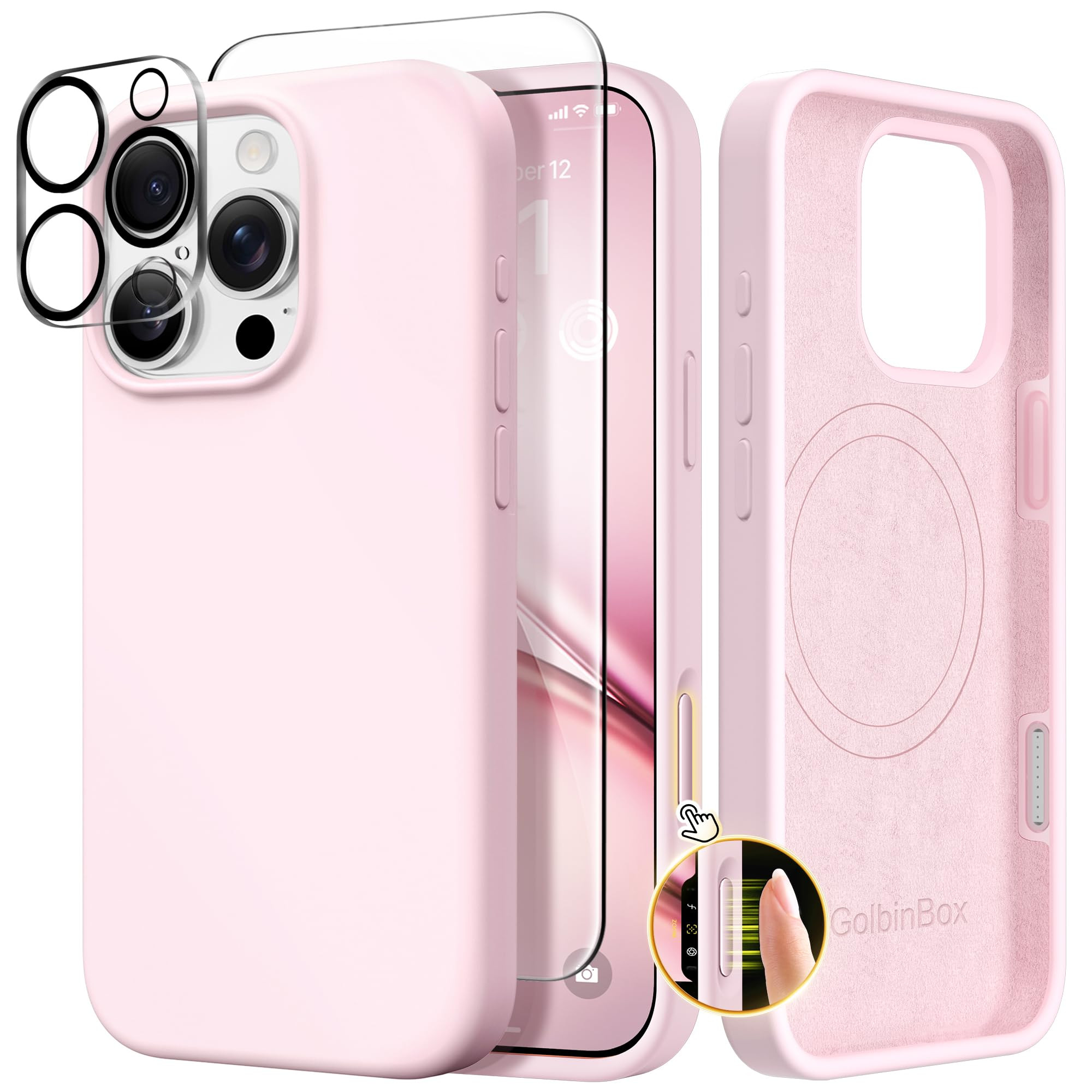 GolbinBox Magnetic for iPhone 16 Pro Max Case, Compatible with MagSafe, Screen Protector + Camera... | Amazon (US)