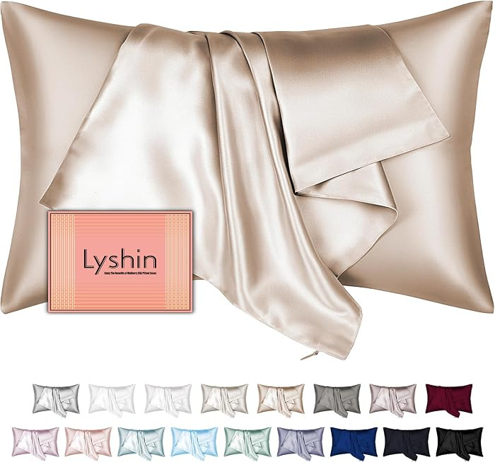 Mulberry Silk Pillow Cases, Silk Satin Pillowcase Standard Size, Champagne, 20x26 Inches, 1 Pack | Amazon (US)