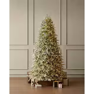 9 ft. Grand Duchess Twinkling Balsam Fir Flocked LED Pre-Lit Artificial Christmas Tree | The Home Depot