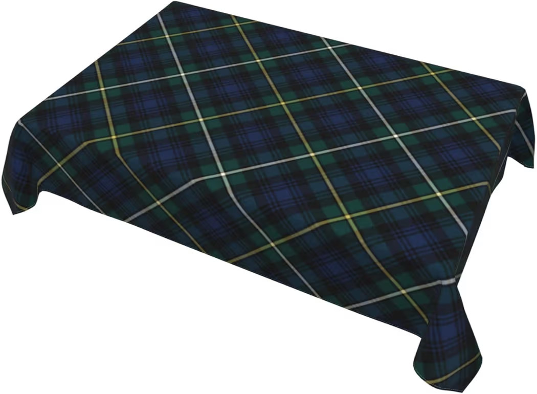 Tablecloth Rectangle Campbell Clan Tartan Navy Blue and Green Plaid Polyester Fabric Table Cloth,... | Amazon (CA)