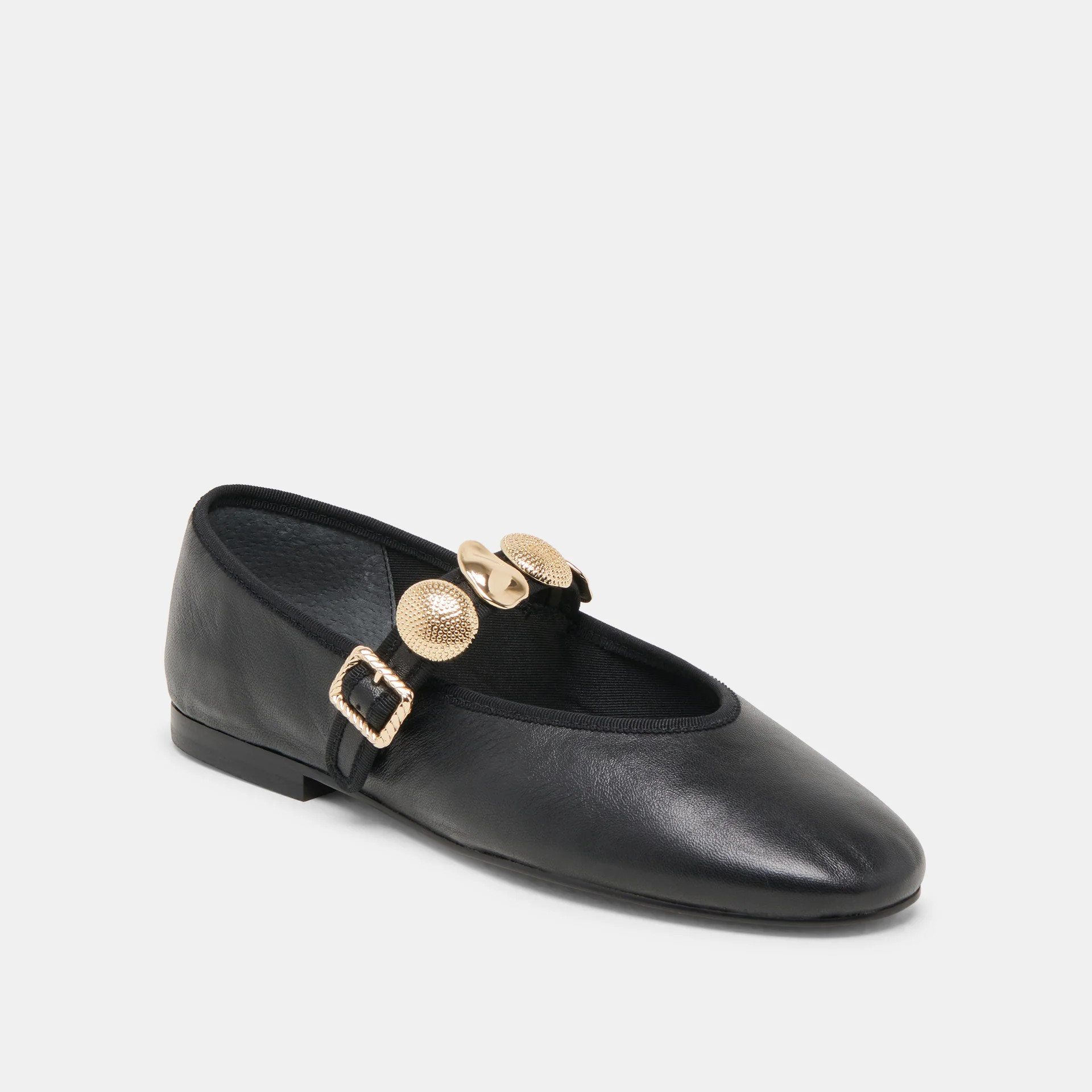 Relan Black Leather Ballet Flats | Dolce Vita | DolceVita.com