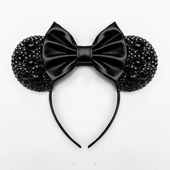 Black Sparkle Mickey Ears with Rhinestones | Amazon (US)