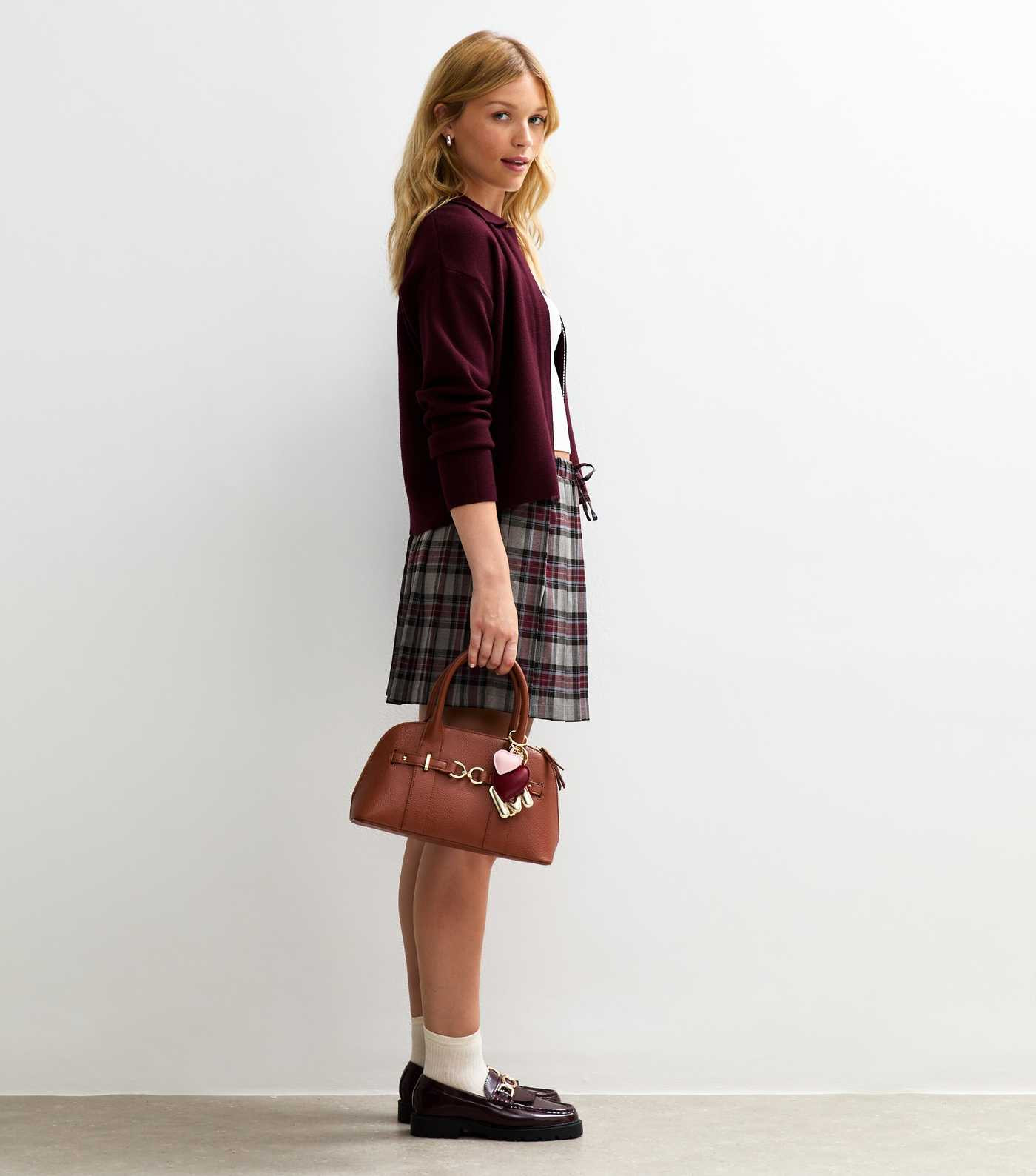Grey Checked Drawstring Waist Mini Skirt | New Look | New Look (UK)