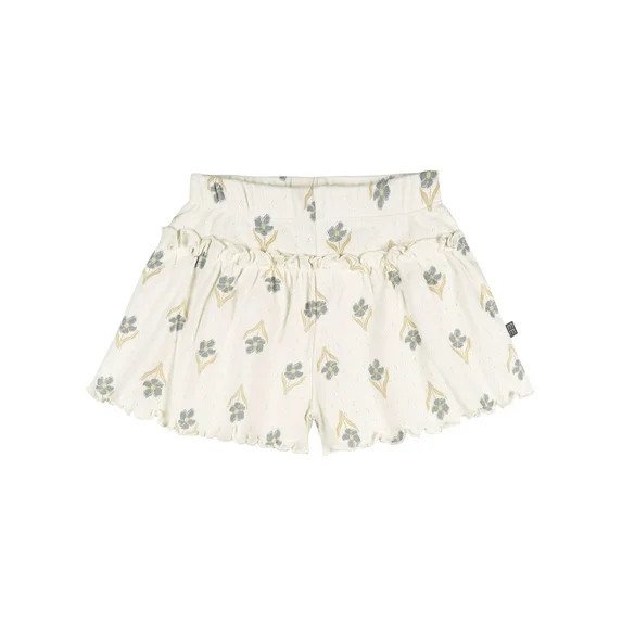 Modern Moments by Gerber Baby and Toddler Girl Organic Loose Ruffled Skirted Short, Sizes 0/3 Mon... | Walmart (US)