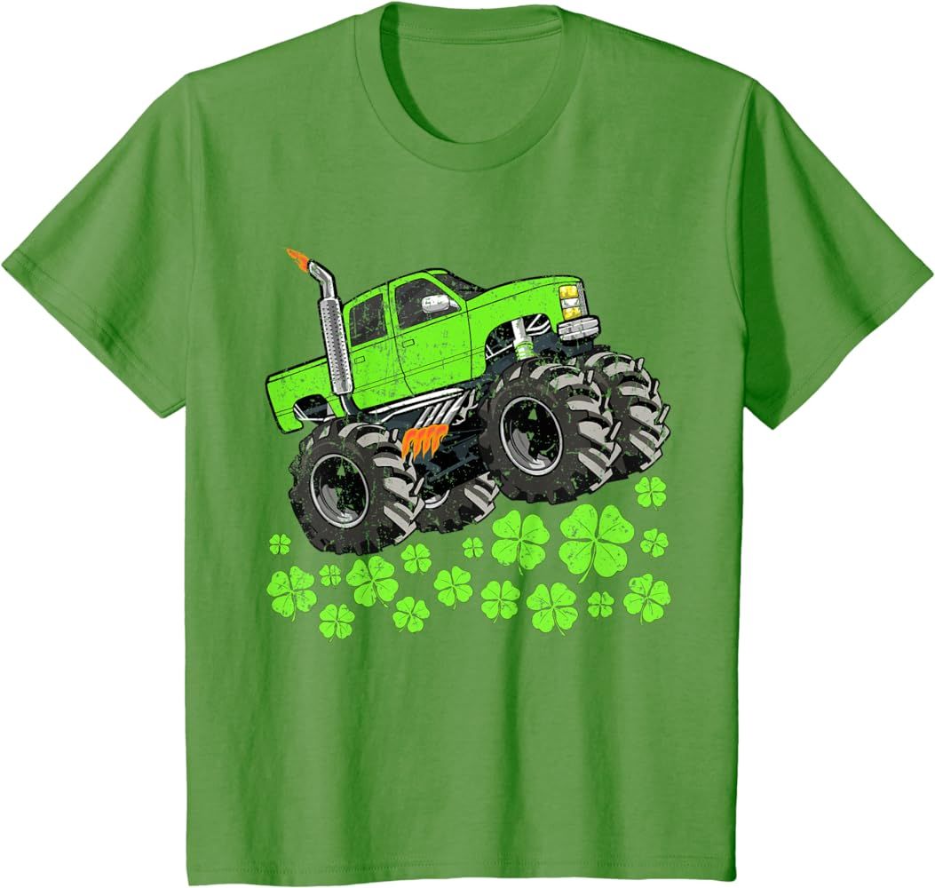 Boys St Patricks Day Toddler Lucky Monster Truck T-Shirt | Amazon (US)
