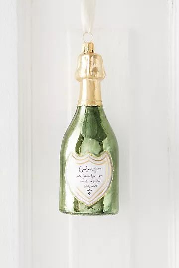 Champagne Bottle Glass Ornament | Anthropologie (US)