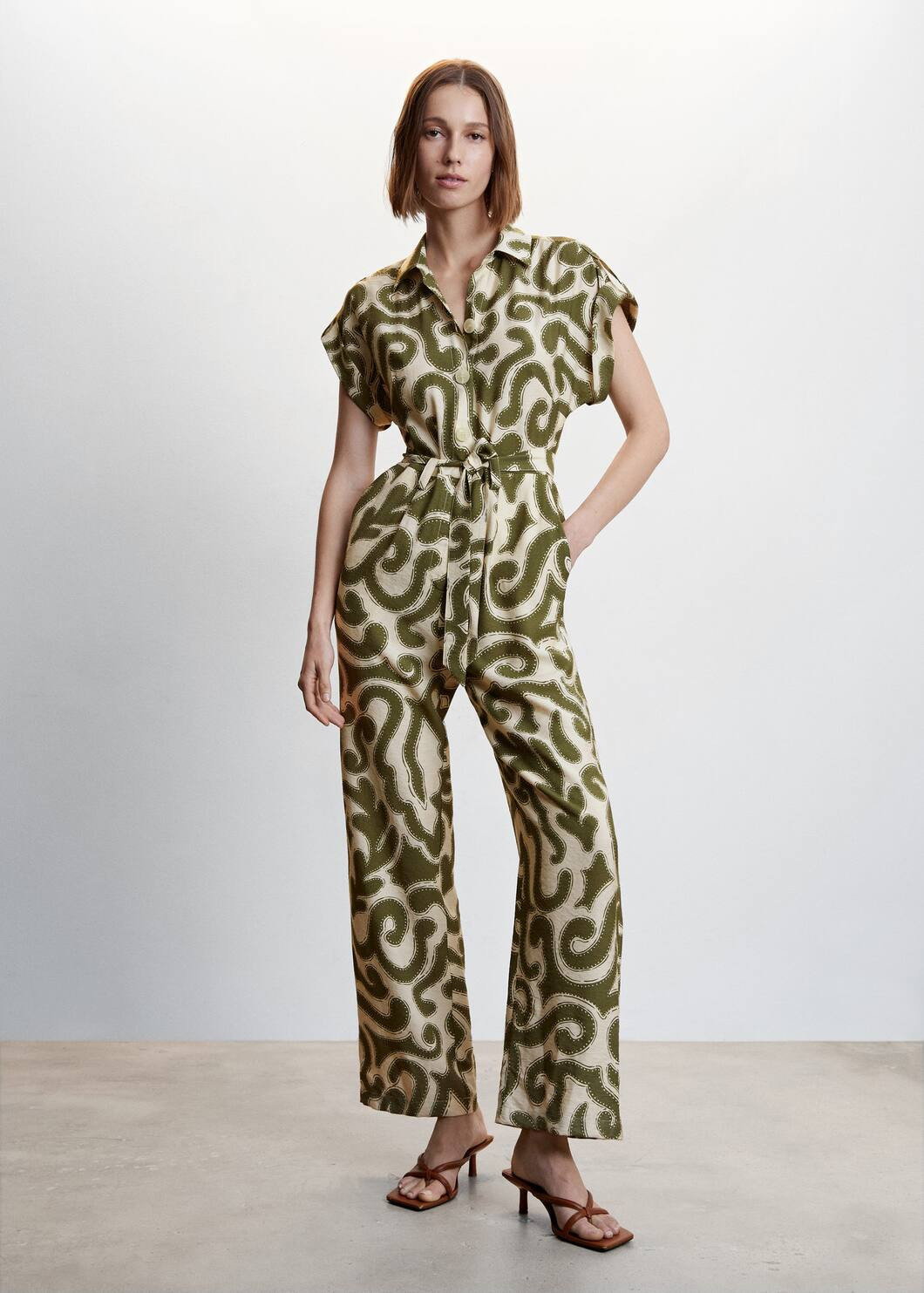 Long printed jumpsuit -  Women | Mango USA | MANGO (US)