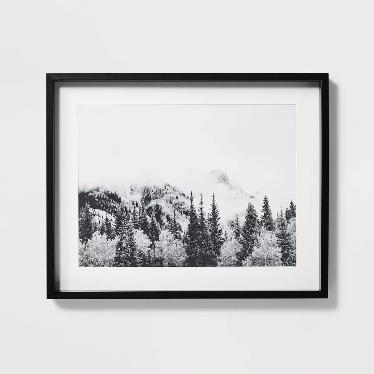 30" x 24" Foggy Mountains Framed Underglass with Mat Black - Threshold™ designed with Studio Mc... | Target