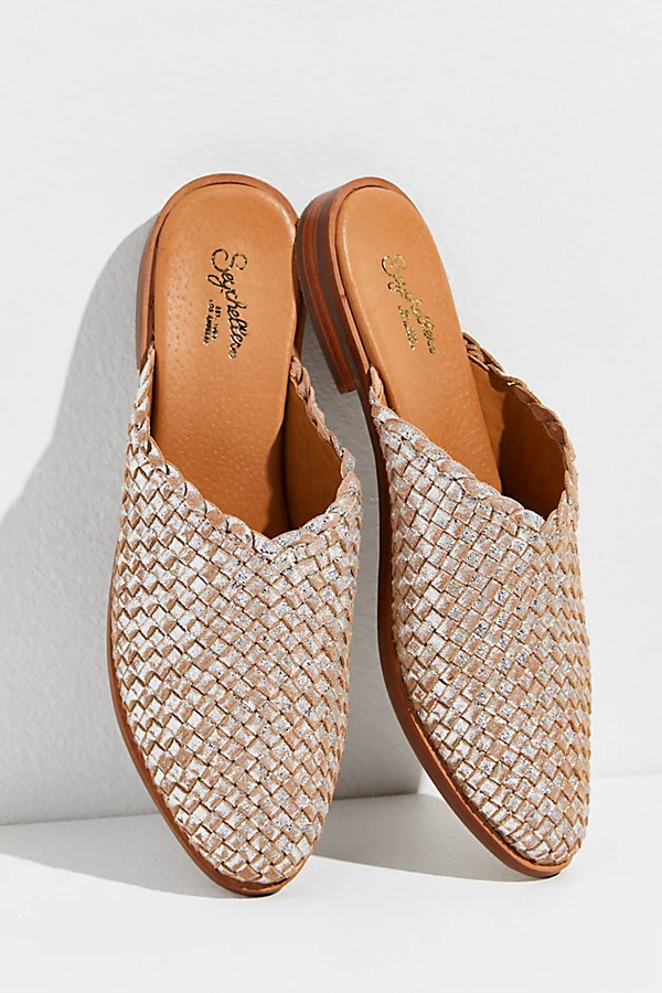 Wendy Woven Mules by Seychelles at Free People, Pewter Metallic Leather, US 8 | Free People (Global - UK&FR Excluded)