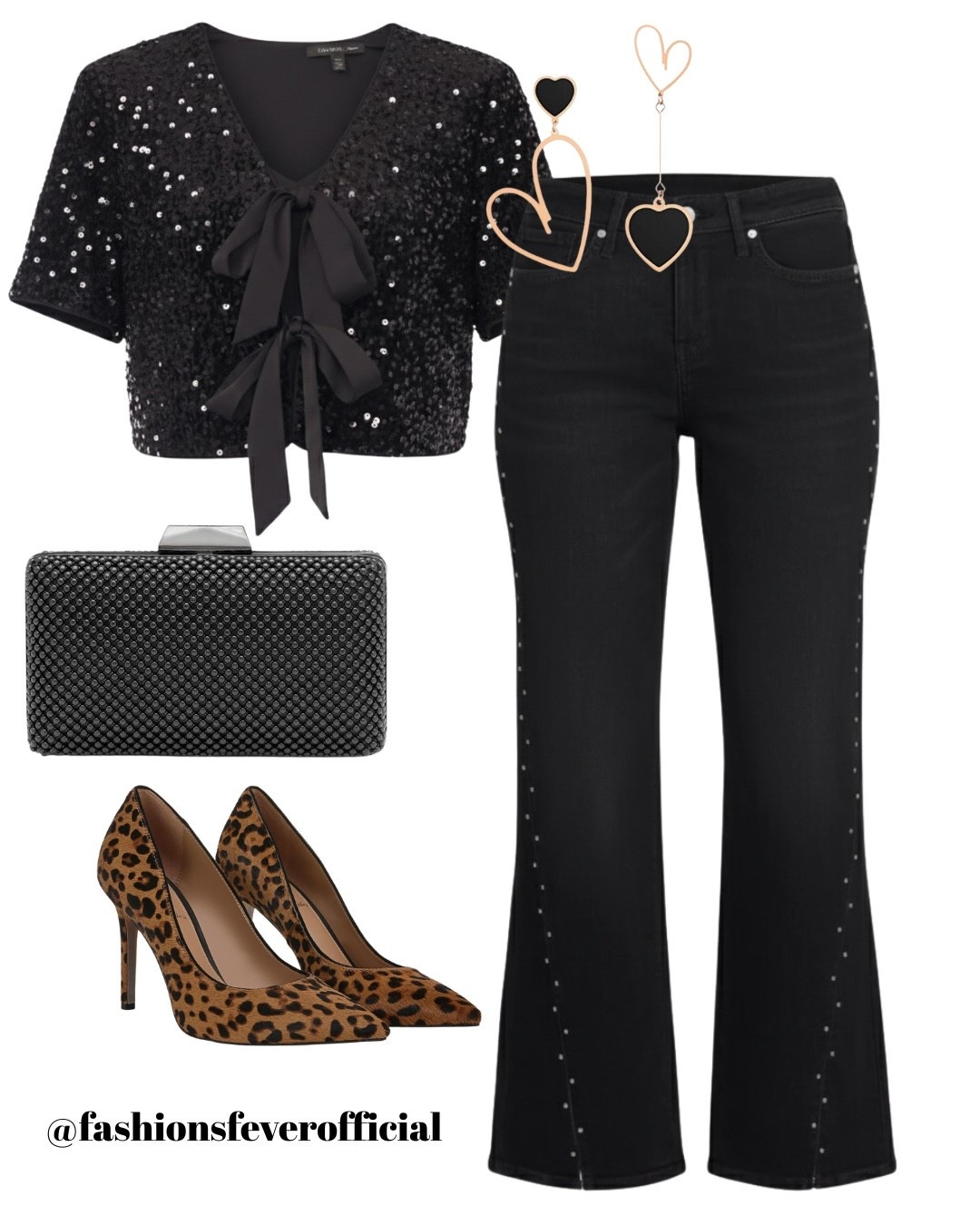 Holiday Outfit - Christmas or NYE 2025! Celebrate Christmas or New Year’s Eve with this black sequin top paired with a rhinestone black jeans. To balance the look perfectly, I’ve added a clutch and leopard print pumps. This look is apt for Christmas parties, New Year’s parties, dinners etc that require glitz and glam party outfits. 

#LTKNye #LTKFashion #LTKStyletip

#LTKHoliday #LTKSeasonal