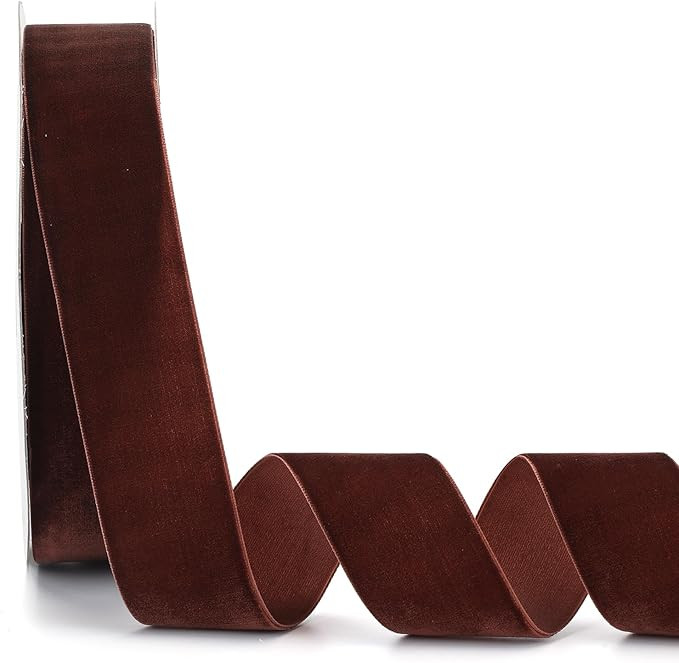 Coffee Velvet Ribbon 2 Inch x 20Yd,Great for Gift Wrapping,Hair Bows,Christmas,Wedding Party Deco... | Amazon (US)