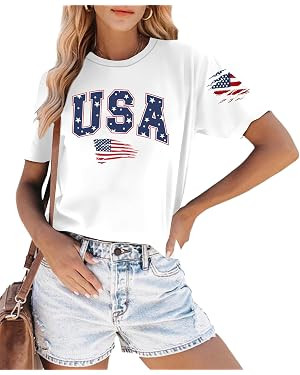 250th Anniversary USA Shirt Women American Flag T Shirt 4th of July Patriotic Tees 250 Years Amer... | Amazon (US)