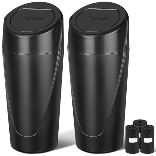Kincown Car Trash Can, 2 Packs Mini Car Trash Bin with Lid, Leakproof Cup Holder Car Garbage Can with 60 Trash Bags, Vehicle Front Back Seat Organizers and Storage for for Car, Home, Office | Amazon (US)