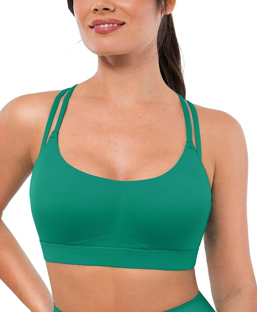 BRXL Running Sports Bras for Women Strappy Yoga Bra Criss Cross Back Workout Gym Crop Top with Re... | Amazon (US)