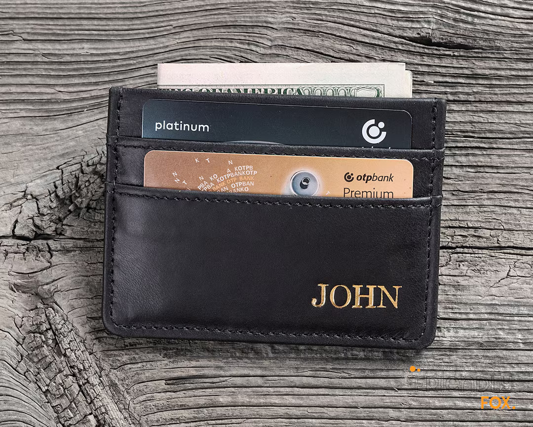 Minimalist Leather Wallet, Leather Card Holder Wallet, Personalized Slim Front Pocket Wallet, Cor... | Etsy (US)