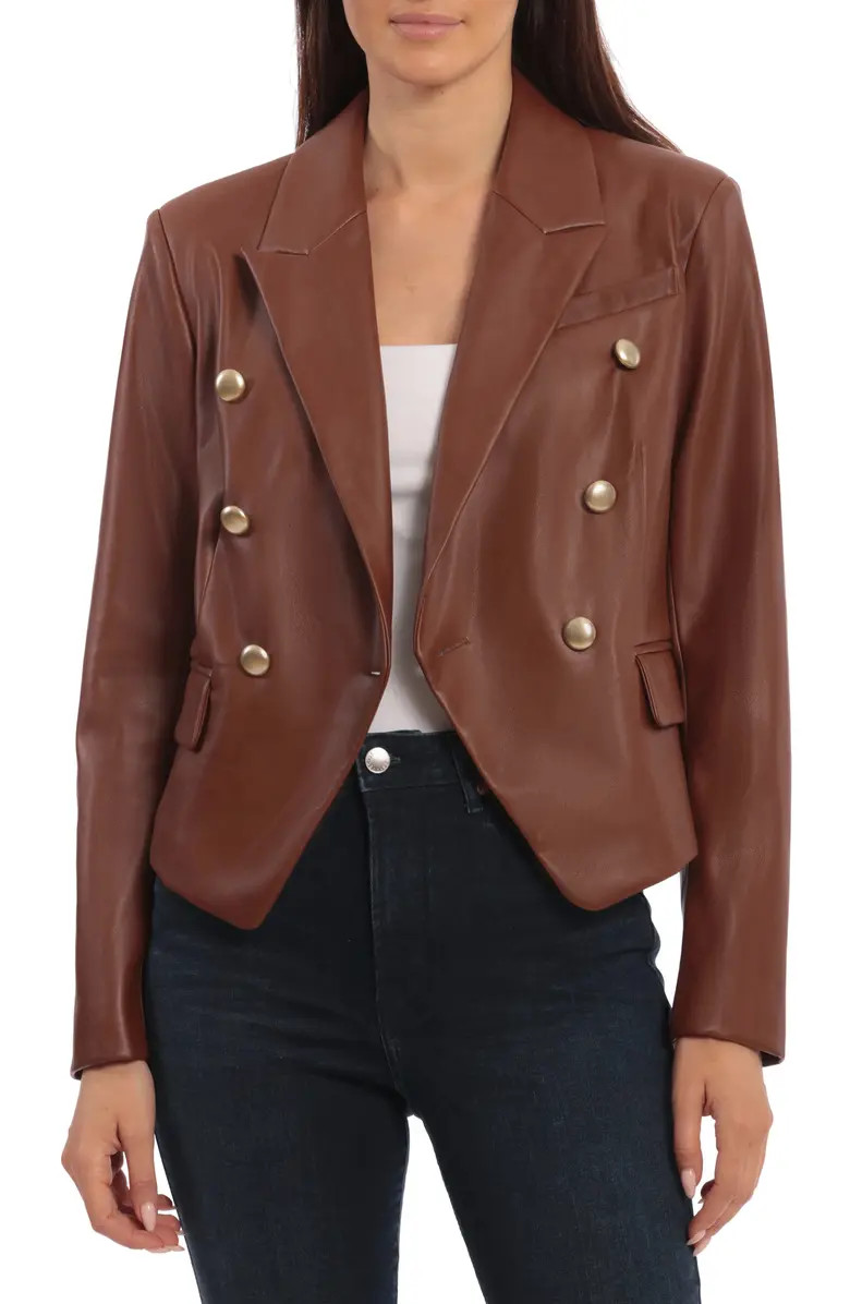 Double Breasted Faux Leather Blazer | Nordstrom Rack